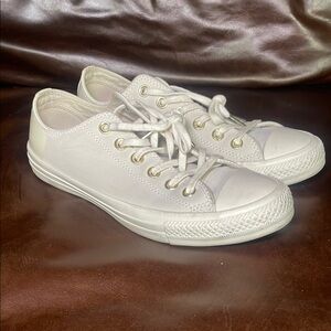 Converse Cream Suede and Patent Sneakers